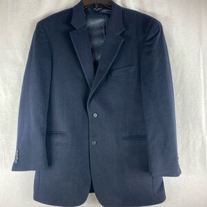 Jos A Bank Men's 100% Camel Hair 2-Button Blazer Jacket Blue 43R